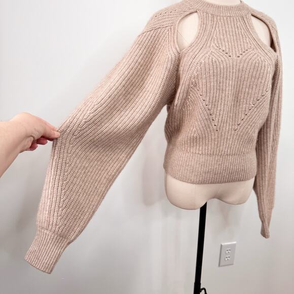 Isabel Marant Palma Sweater Beige Cashmere Wool Open Back Boho Preppy Size 6 - Picture 5 of 13